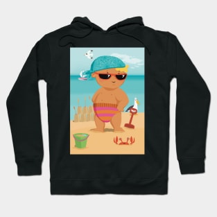 Vacation mood on - the toddler King of the beach enjoying the holiday Hoodie